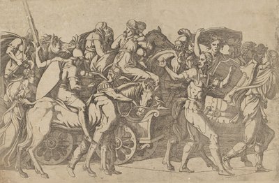 Roomalainen armeija maaliskuussa - joukkosaattueessa, 1540-45. tekijältä Antonio Fantuzzi