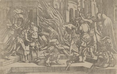 Ruumiin polttaminen, 1540-45. tekijältä Antonio Fantuzzi