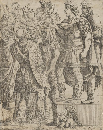 Keisari puhuu sotilailleen, n. 1542-45. tekijältä Antonio Fantuzzi