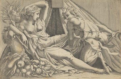 Jupiter ja Antiope, 1540-45. tekijältä Antonio Fantuzzi