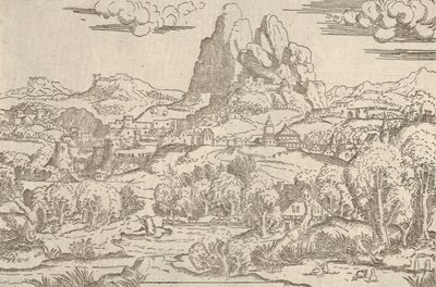Maisema Venuksesta Pushing Cupid -kehys, 1540-45. tekijältä Antonio Fantuzzi