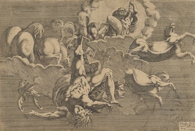 Phaetonin kukistuminen, 1545. tekijältä Antonio Fantuzzi