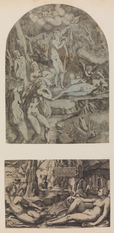 Venus ja nymfit kylpevät, 1543. tekijältä Antonio Fantuzzi