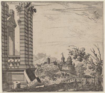 Maisema raunioilla tekijältä Antonio Francesco Lucini