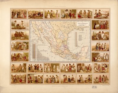 Meksikon yhdysvaltojen maalauksellinen ja historiallinen atlas. LOC 2008621671-5 tekijältä Antonio García Cubas