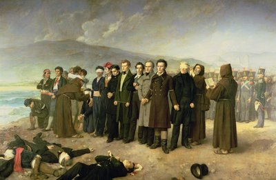 Jose Maria de Torrijos y Uriarten (1791-1831) ja hänen seuralaistensa teloitus vuosina 1831, 1888 tekijältä Antonio Gisbert