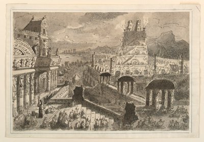 Montezuman palatsi, Meksiko tekijältä Antonio Giuseppe Basoli