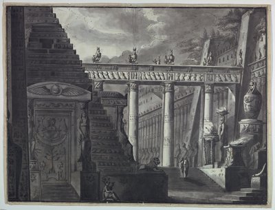 Lavastus, Egyptin temppelin piha tekijältä Antonio Giuseppe Basoli
