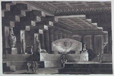 Lavastus, Egyptin temppelin sisustus tekijältä Antonio Giuseppe Basoli