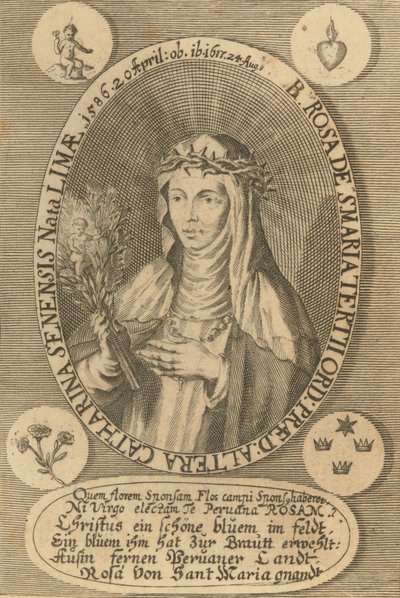 Liman pyhä ruusu, 1668. tekijältä Antonio González de Acuña