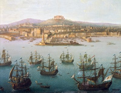 Charles Bourbon lähdössä Napolista Espanjaan 7. lokakuuta tekijältä Antonio Joli