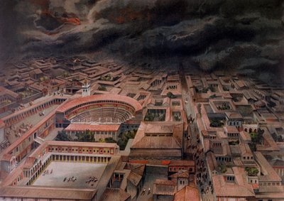 Vesuviuksen purkaus Pompejissa vuonna 79 jKr tekijältä Antonio Niccolini