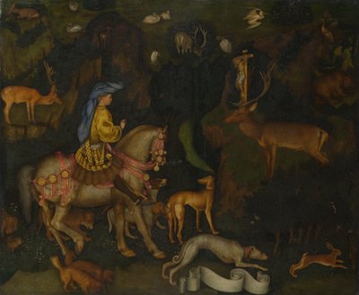 Pyhän Eustacen visio, n. 1440 tekijältä Antonio Pisanello