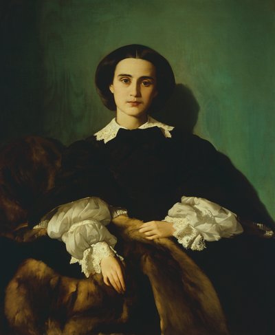 Antonio Puccinellin (1822-1897) muotokuva aatelisnaisesta Morrocchista, n. 1858, öljy kankaalle tekijältä Antonio Puccinelli
