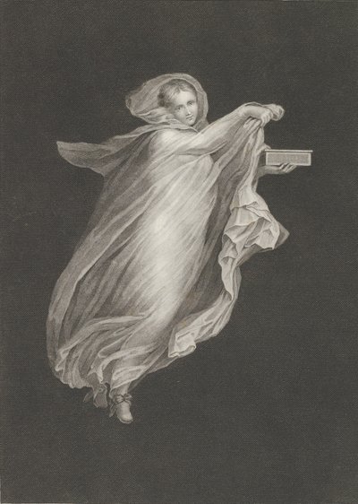 Bacchante, jolla on hupullinen huivi ja pitelee laatikkoa vasemmassa kädessään, set ag..., ca. 1795-n. 1820. tekijältä Antonio Ricciani