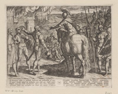 Roomalaiset polttivat Hollannin maaseudun Batavian sodat roomalaisia ​​vastaan ​​(sarjan nimi) Batavorum cum Romanis Bellum (sarjan nimi) tekijältä Antonio Tempesta