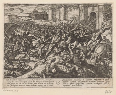 Alankomaiden joukot voittivat roomalaiset Bonnissa Batavian sodat roomalaisia ​​vastaan ​​(sarjan nimi) Batavorum cum Romanis Bellum (sarjan nimi) tekijältä Antonio Tempesta