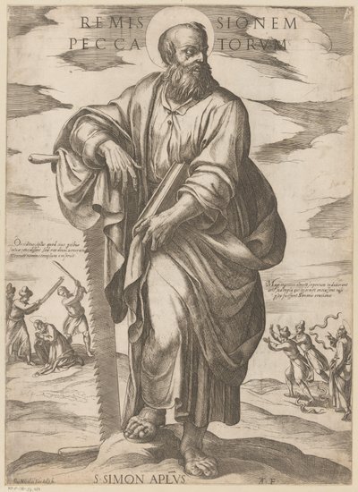 de São Simão Remissão de pecados (título sobre objeto) Christus, Maria en de apostelen (título da série) finlandês tekijältä Antonio Tempesta