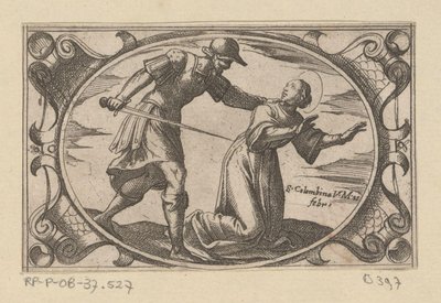H. Columbina, dochter van H. Austerius Romeinse martelaressen (sarjan nimi) Imagini di moltes vergini Rom marttyyrikuolemassa (sarjan nimi) tekijältä Antonio Tempesta