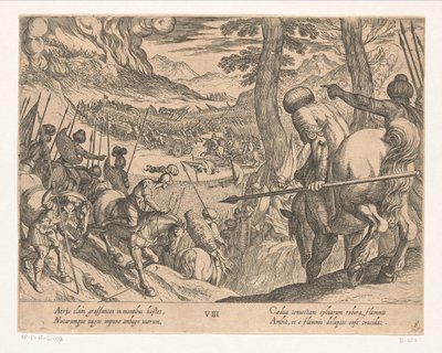 Aleksanteri Suuren armeija ympäröi vihollisen joukot tulella Aleksanteri Suuren teot (sarjan nimi) Alexandri magni praecipvae res gestae (sarjan nimi) tekijältä Antonio Tempesta