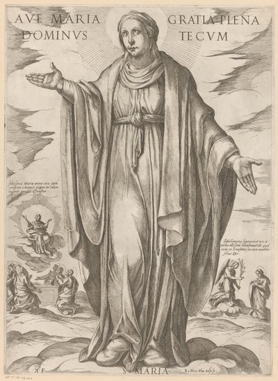Maria Terve Maria, täynnä armoa, Herra kanssasi (otsikko esineessä) Kristus, Maria en de apostle (sarjan nimi) tekijältä Antonio Tempesta