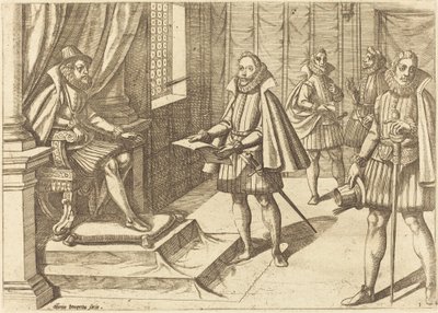 Philip II Espanjan valtaistuimellaan tekijältä Antonio Tempesta