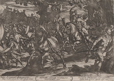 Levy 19: Jaakob tappaa Absalomin, Vanhan testamentin taisteluista, n. 1..., n. 1590-n. 1610. tekijältä Antonio Tempesta