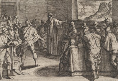 Levy 23: Konferenssi siitä, mihin toimiin on ryhdyttävä roomalaisten uusille joukkoille, jotka lähestyvät ..., 1611. tekijältä Antonio Tempesta