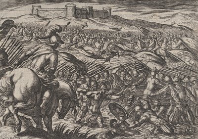 Levy 29: Civilis tulvii maan murtamalla patoja puolustavalla tavalla, julkaisusta The War of the R..., 1611. tekijältä Antonio Tempesta