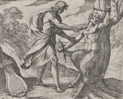 Levy 58: Apollo, joka tappaa Marsyasin, Apollo voitti Marsyasin, Ovidin 