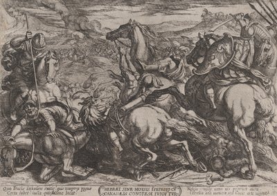 Levy 6: Israelilaiset, jotka kanaanilaiset voittivat Mooseksen tottelemattomuuden vuoksi..., n. 1590-n. 1610. tekijältä Antonio Tempesta