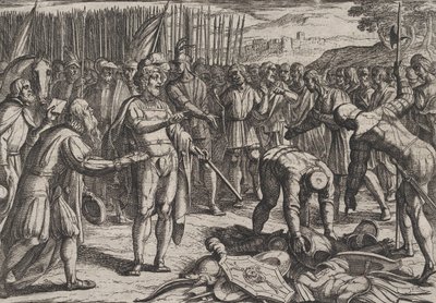 Levy 7: Saksan lähettiläät vierailevat Civilisissä, vuodelta 1611 Roomalaisten sota batavialaisia vastaan. tekijältä Antonio Tempesta
