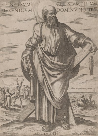 St. Andrew, teoksesta "Kristus, Maria ja apostolit", n. 1590-n. 1610. tekijältä Antonio Tempesta