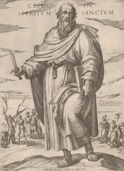 St. Bartholomew sarjasta "Kristus, Maria ja apostolit", n. 1590-n. 1610. tekijältä Antonio Tempesta