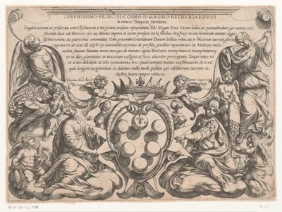 Otsikkopainatus, jossa Cosimo II de