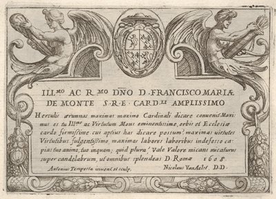 Nimikilpi sarjalle The Labors of Hercules Cardinal Francesco Ma..., 1608. tekijältä Antonio Tempesta