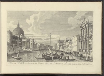 Gezicht op het Canal Grande, de Santa Maria di Nazareth ja de San Simeone Piccolo te Venetië Tästä syystä F.F. Laskeutuneiden temppeli, S. Simeon Minorista Fulloniumiin (otsikko esineessä) Kuuluisimmat näkymät Venetsian kaupunkiin Antonius-kanavalta tekijältä Antonio Visentini