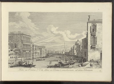 Gezicht op het Canal Grande en Campo San Vio te Venetië Tällä puolella St. Vitus -kadulta, toisella puolella Korneliuksen taloa, samaan Teloniumiin (otsikko esineessä) Kuuluisimmat näkymät Venetsian kaupunkiin Antonius-kanavan 38. paneelista, messingillä p tekijältä Antonio Visentini