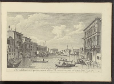 Gezicht op het Canal Grande ja Palazzo Vendramin-Calergi te Venetië Grimaanien taloista tällä puolella, Thronesin talolta kuninkaalliseen kanavaan asti (otsikko esineessä) Kuuluisempia näkymiä Venetsian kaupunkiin Antonius Canal 38 -paneeleista, jotka Anto tekijältä Antonio Visentini