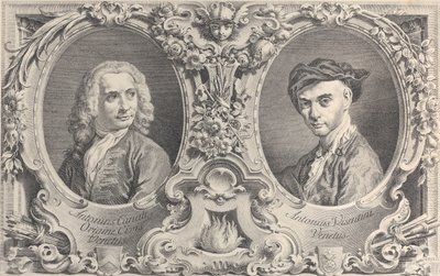 Muotokuvia Canalettosta ja Visentinistä, 1735, 1735. tekijältä Antonio Visentini