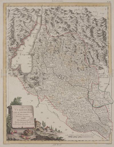 Veronan alue Kölnin piirin kanssa, 1783 tekijältä Antonio Zatta