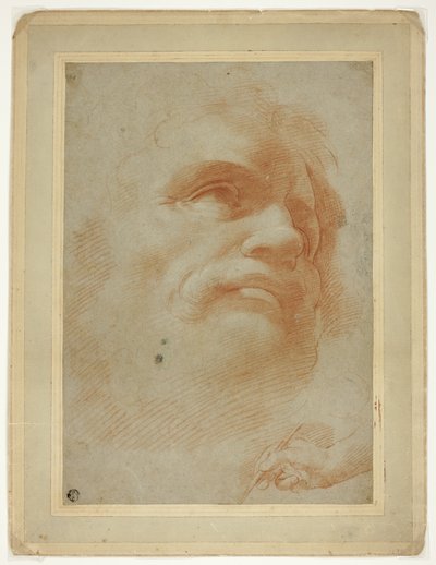 Miespää ja luonnos oikean käden kynästä tekijältä Antonio da Correggio