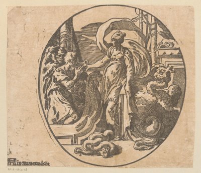 Odysseus Circen saarella tekijältä Antonio da Trento (possibly)