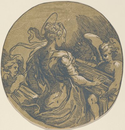 Pyhä Cecilia tekijältä Antonio da Trento after Parmigianino