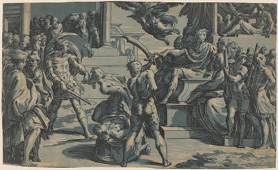 Pyhien Pietarin ja Paavalin marttyyrikuolema tekijältä Antonio da Trento, after Parmigianino