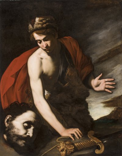 Daavid Goljatin pään kanssa, n. 1642-1643 (öljy kankaalle) tekijältä Antonio de Bellis