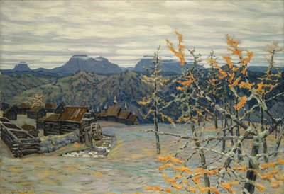 Kylä Ural-vuoristossa tekijältä Apollinari Mikhailovich Vasnetsov