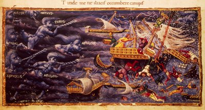 Apollonio di Giovannin (1415 tai 1417-1465) Virgilian käsikirjoitus, jossa on kohta Aeneidista tekijältä Apollonio di Giovanni di Tommaso