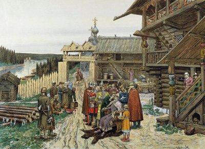 Venäjän feodaaliprinssin tuomioistuin, 1908. tekijältä Appolinari Mikhaylovich Vasnetsov