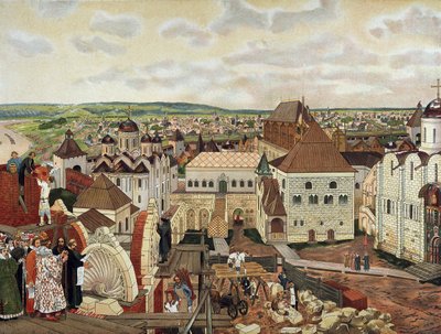 aMoskovan Kremlissä 1800-luvun lopulla - 1900-luvun alkupuolella. tekijältä Appolinari Mikhaylovich Vasnetsov
